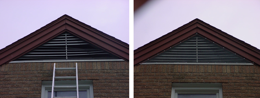 Gable vent exclusion before and after Columbus OH