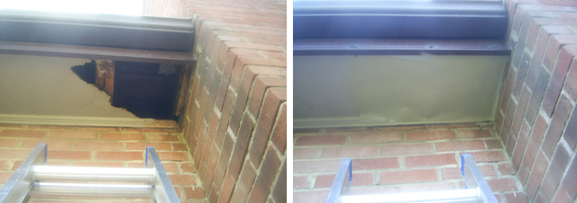 Columbus soffit repair for raccoon exclusion before and after